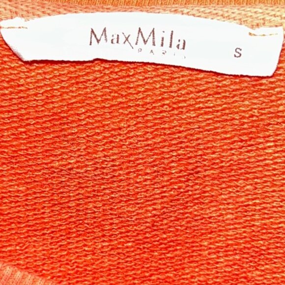max mila Paris orange embroidered EYE cotton crew neck sweatshirt S - Picture 2 of 3